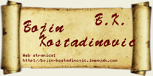 Bojin Kostadinović vizit kartica